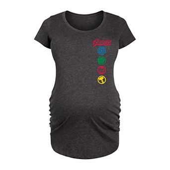 Maternity Marvel Avengers Icon Logos Graphic Tee