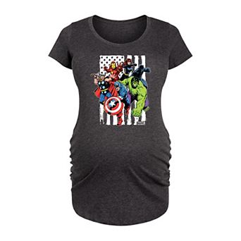 Maternity Marvel Avengers American Flag Graphic Tee