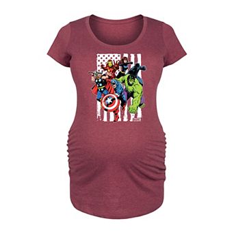 Maternity Marvel Avengers American Flag Graphic Tee
