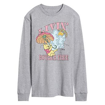 Men's Disney's Winnie The Pooh Livin' Bother Free Long Sleeve Graphic Tee