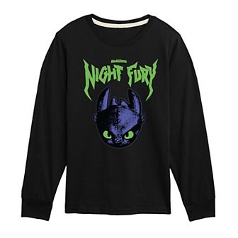 Boys 8-20 How To Train Your Dragon Night Fury Long Sleeve Graphic Tee