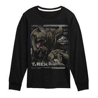 Boys 8-20 Jurassic World Rebirth T-Rex Digital Long Sleeve Graphic Tee