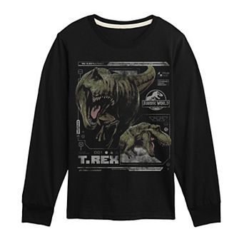 Boys 8-20 Jurassic World Rebirth T-Rex Digital Long Sleeve Graphic Tee