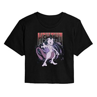 Juniors' Pokémon Mewtwo Galaxy Graphic Cropped Tee