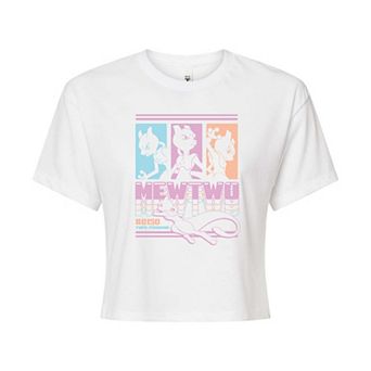 Juniors' Pokémon Mewtwo Graphic Cropped Tee