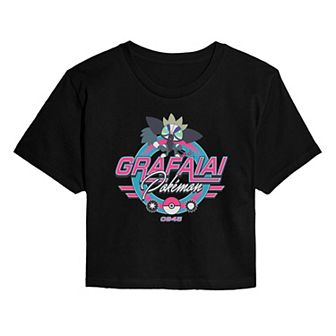 Juniors' Pokémon Grafaiai Racing Cropped Tee
