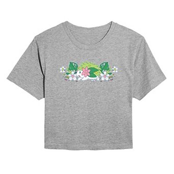Juniors' Pokémon Shaymin Floral Graphic Cropped Tee