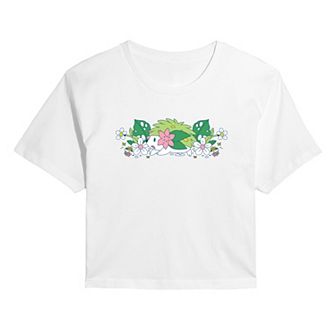 Juniors' Pokémon Shaymin Floral Graphic Cropped Tee