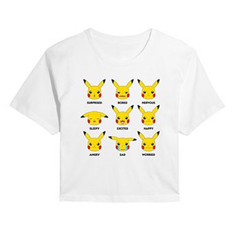 Juniors' Pokémon Moody Pikachu Cropped Tee