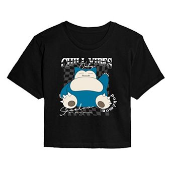 Juniors' Pokémon Snorlax Chill Vibes Only Cropped Tee