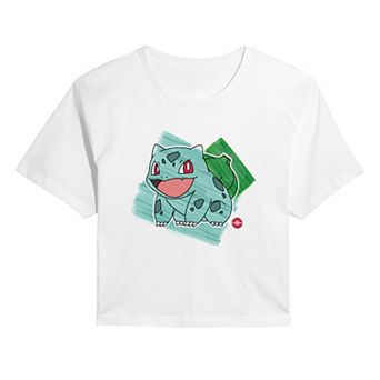 Juniors' Pokémon Bulbasaur Graphic Cropped Tee