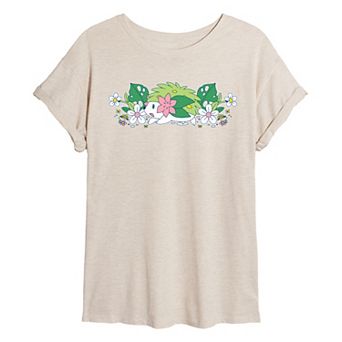Juniors' Pokémon Shaymin Floral Oversized Tee