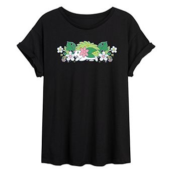 Juniors' Pokémon Shaymin Floral Oversized Tee