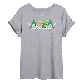 Juniors' Pokémon Shaymin Floral Oversized Tee