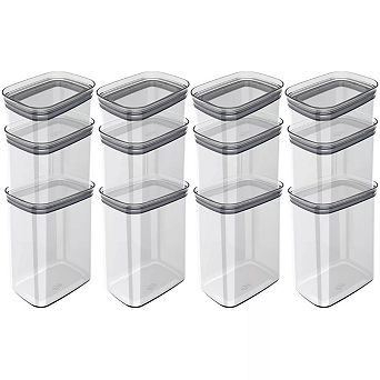 OU Airtight Food Storage Container 24 pc (set of 12) Stackable Clear Plastic Storage Container