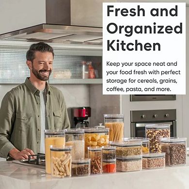 OU Airtight Food Storage Container 8pc (set of 4) Leak Proof Lid Plastic Storage Container