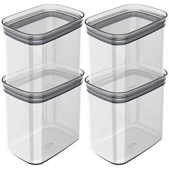 OU Airtight Food Storage Container 8 pc (set of 4) Plastic Storage Container Set with Leak Proof Lid