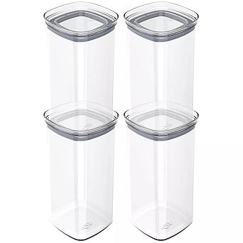 OU Airtight Food Storage Container 8 pc (set of 4) BPA Free Clear Plastic Storage Container