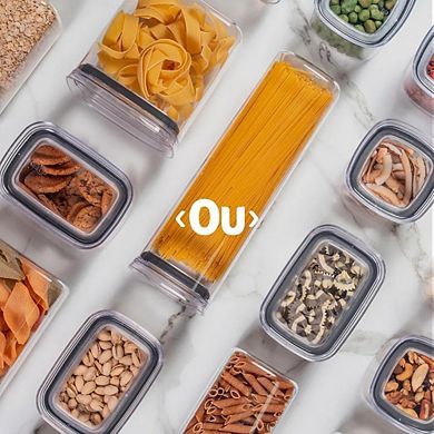 OU Airtight Food Storage Container 8pc (set of 4) BPA Free Clear Plastic Storage Container