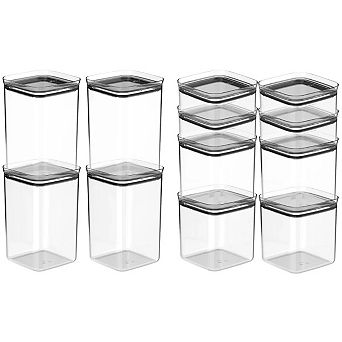 OU Airtight Food Storage Container 24 pc (set of 12) Plastic Storage Container with Leak Proof Lid