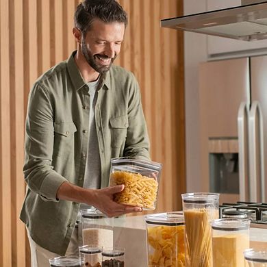 OU Airtight Food Storage Container w Leak Proof Lid 8pc (set of 4) BPA Free Clear Plastic Container