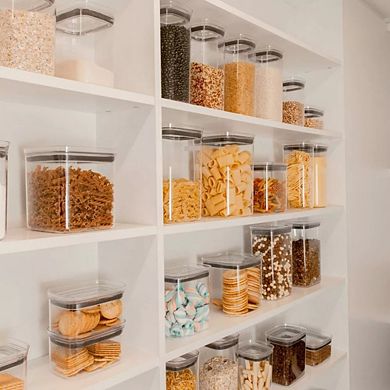 OU Airtight Food Storage Container w Leak Proof Lid 8pc (set of 4) BPA Free Clear Plastic Container