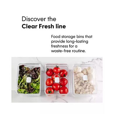OU Fridge Organizer Set with Lids, Refrigerator Storage Bins with Drainer Tray and Vent Lid, 5 Pack