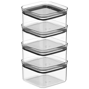 OU Airtight Food Storage Container 8 pc (set of 4) BPA Free Plastic Container with Leak Proof Lid