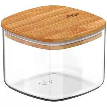 OU Airtight Food Storage Container 1.9 cup Plastic Food Storage Container with Leak Proof Bamboo Lid