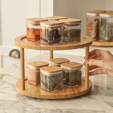 OU Airtight Food Storage Container 1.9cup, Plastic Food Storage Container with Leak Proof Bamboo Lid