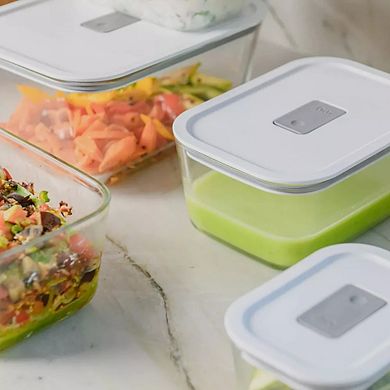 OU Glass Food Storage Container 5 Cup - Airtight Leak Proof Lid with Microwave Valve