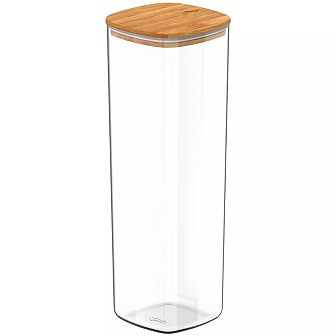 OU Airtight Food Storage Container w Bamboo Lid 8.4 cup Plastic Food Storage Container