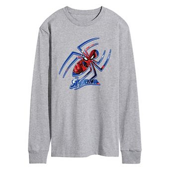Men's Marvel Spider-Man Spider Logo Long Sleeve Graphic Tee