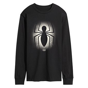 Men's Marvel Spider-Man Symbol Spray Long Sleeve Graphic Tee