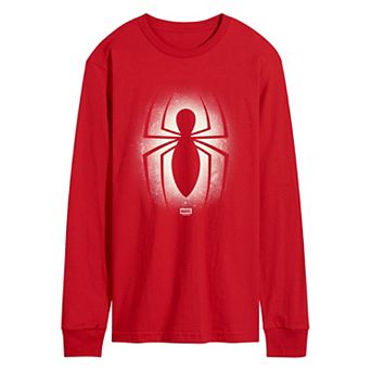 Men's Marvel Spider-Man Symbol Spray Long Sleeve Graphic Tee