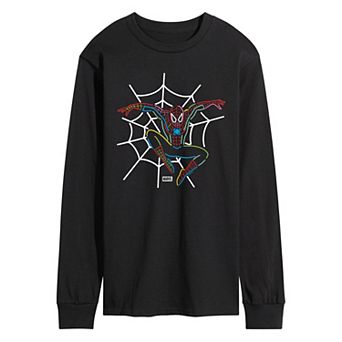 Men's Marvel Spider-Man Neon Long Sleeve Graphic Tee