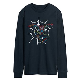 Men's Marvel Spider-Man Neon Long Sleeve Graphic Tee