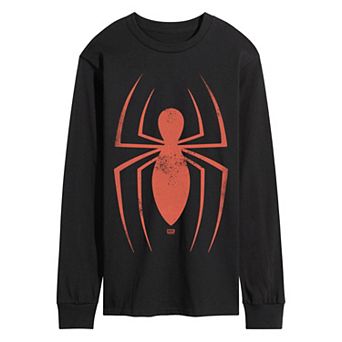 Men's Marvel Spider-Man Distressed Symbol Long Sleeve Graphic Tee