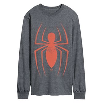 Men's Marvel Spider-Man Distressed Symbol Long Sleeve Graphic Tee