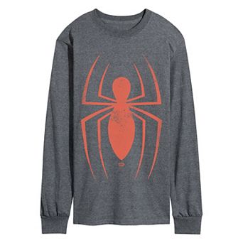 Men's Marvel Spider-Man Distressed Symbol Long Sleeve Graphic Tee