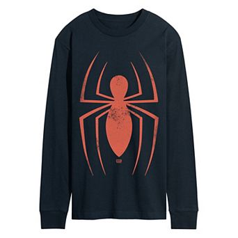 Men's Marvel Spider-Man Distressed Symbol Long Sleeve Graphic Tee