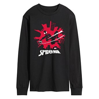 Men's Marvel Spider-Man Miles Morales Skyline Long Sleeve Graphic Tee