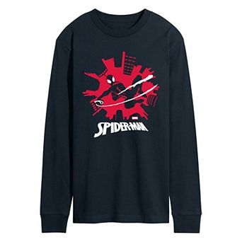 Men's Marvel Spider-Man Miles Morales Skyline Long Sleeve Graphic Tee