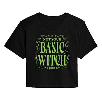 Juniors' Wicked Not Your Basic Witch Cropped Tee