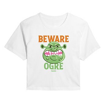 Juniors' Shrek Beware Ogre Cropped Tee
