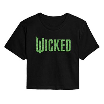 Juniors' Wicked Glitter Logo Cropped Tee