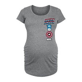 Maternity Marvel Captain America Logo Icons Graphic Tee