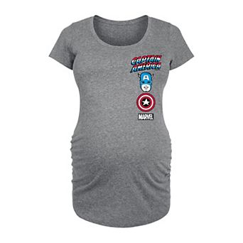 Maternity Marvel Captain America Logo Icons Graphic Tee