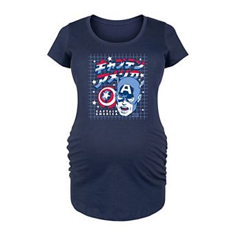 Maternity Marvel Captain America Kawaii Graphic Tee