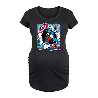 Maternity Marvel Captain America Comic Panels Graphic Tee